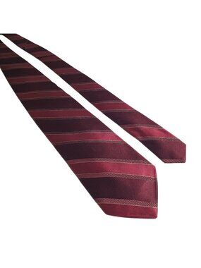 DKNY Burgundy Striped Silk Tie Gift Business Formal Accessory Menswear Neckwear